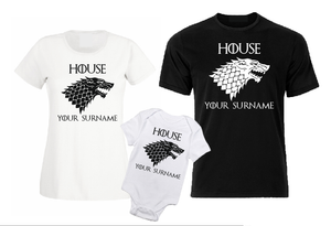 T shirt your Hoodie inspired Thrones surname of Game and